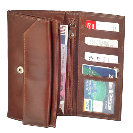 Brown Color Leather Ladies Wallets
