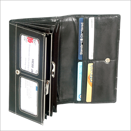 Black Color Leather Ladies Wallets