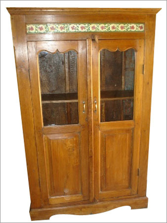 Wooden Antique Glass Fitted Almirah