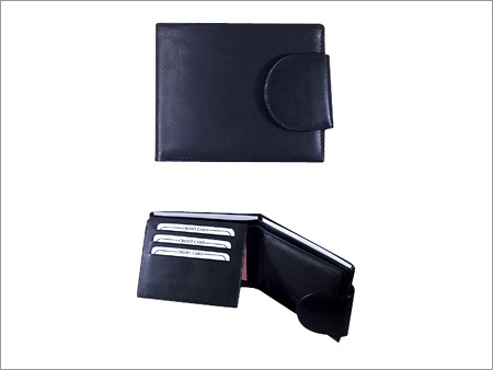 Wallet - Leather, 4x3x1 inches, Black | 6-8 Card Slots, Cash Compartment, Secure, Compact, Durable
