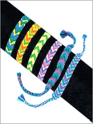 Bright Woven Friendship Bracelets - Embroidery Floss, 6-8 Inches, Multicolor | Chevron Pattern, Tie-On Closure, Adjustable Fit