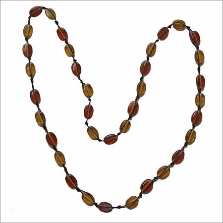 Glass Bead Necklace - Glass Beads, 18 Inches, Multi-Color | Oval Beads, Lightweight, Versatile Style
