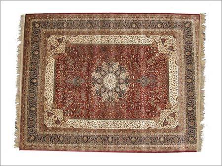 Hand Knotted Carpet 70 Kashan Burgandy Navy