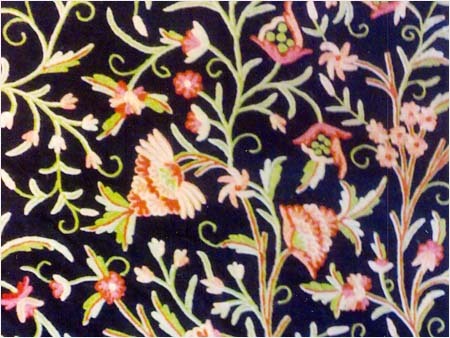 2 Ply Crewel Embroidery Silk Curtain
