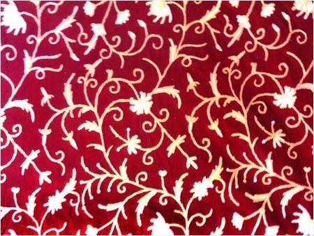 2 Ply Crewel Embroidery Velevt Curtain