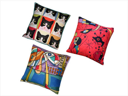 Silk Yarn Chain Stitch Cushion Covers