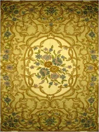 Silk Yarn Chain Stitch Embroidery Traditiona Rug