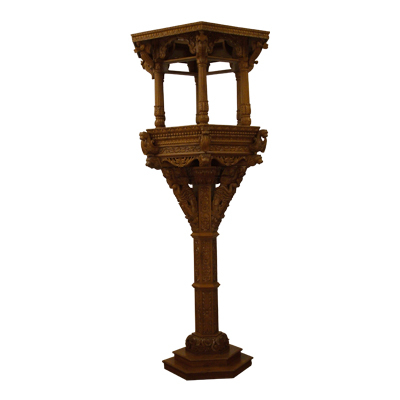 STAR CHABUTRO - Wood 6ft Height x 3ft Width x 2ft Depth | Traditional Design Intricate Carving Handcrafted Rustic Charm
