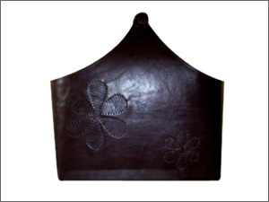 Leather Bag - Genuine Leather, 10x8x5 inches, Black | Basket Shape, Firm Body, Zipper Closure, Single Top Handle