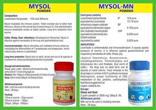 Mysol 30% Powder Ingredients: Chemicals