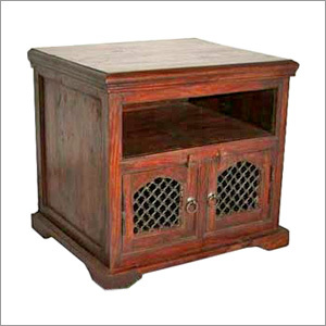 Wooden TV Stand With Iron Grill Fittting