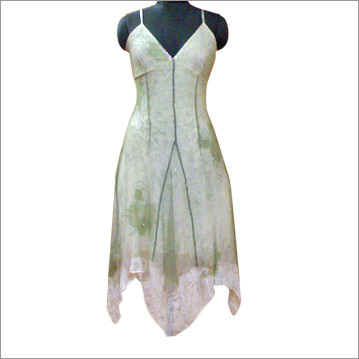 MN-DR-017 - Silk, Multiple Sizes, Off-White | Embroidered Pattern, Elegant Design, Comfortable Fit, Stylish A-Line Midi Dress