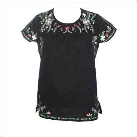 Cambric Black Embroidered Blouse