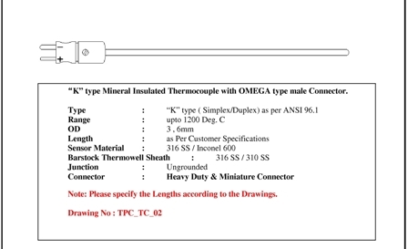 Thermocouple with OMEGA Socket
