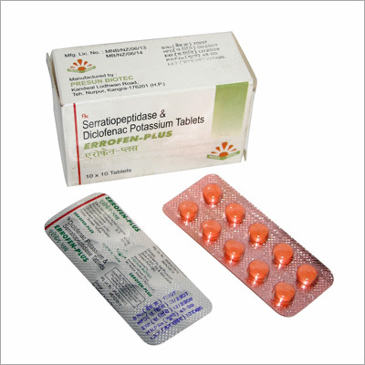 Serrationpeptidase & Diclofenac Potassium Tablets Errofen Plus