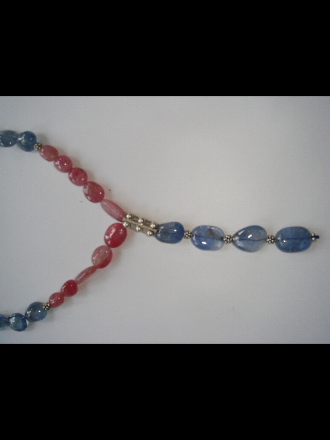 Ruby and blue sapphire tumble Beads