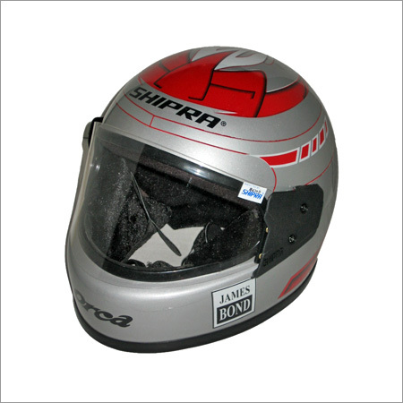 Helmet - ABS Plastic, Size M, Silver | Aerodynamic Shell, Impact Resistance, Lightweight Design, Secure Fit, Polycarbonate Visor