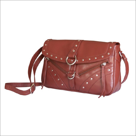 Leather Goods & Accessories - Cow F/M Leather 12x7.75x3.5 inches, Mid Brown, Multiple Pockets, Adjustable Strap, Shiny Nickel Hardware