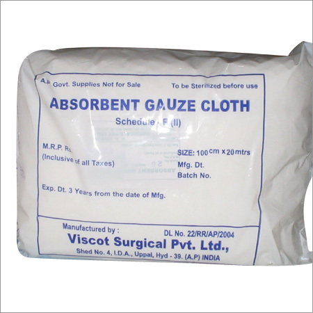 Absorbent Gauze Cloth By VISCOT SURGICAL PVT. LTD.