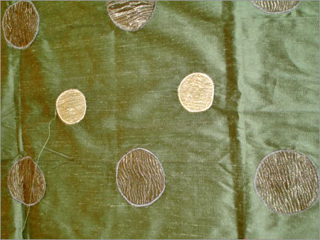 Dupion Silk With Velvet Embroidery