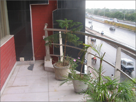 Side View Of Hotel Balcony