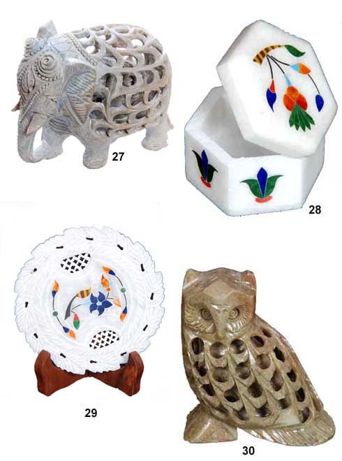 Stone Marble Inlay Box & Others