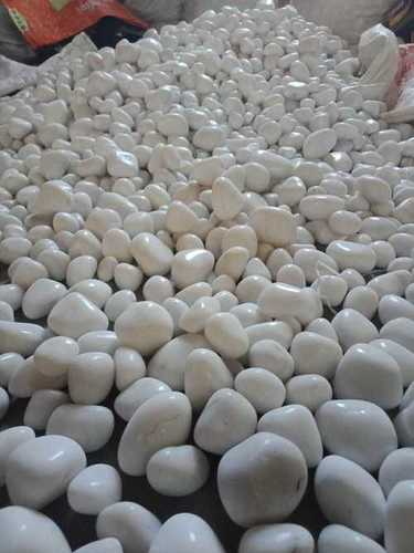 snow white machine polished quartz pebble stone