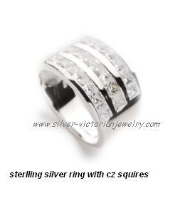 sterling silver ring with CZ Squires