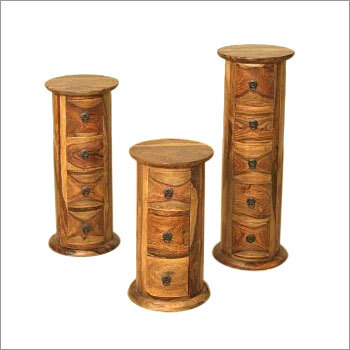 Wooden Box - Sheesham Wood, Multiple Sizes, Brown, Round | Multiple Drawers, Elegant Design, Ample Storage, Royal Charm