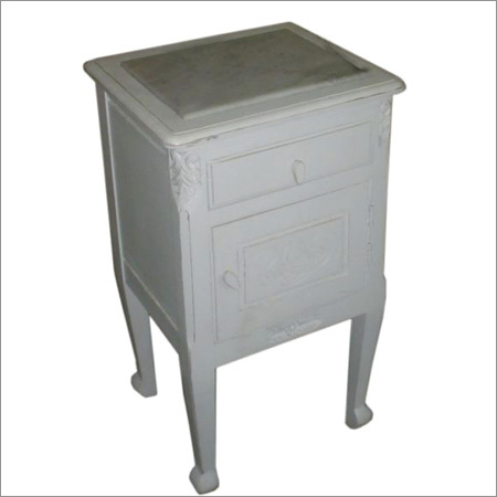 Wooden Bed Side with Marble Top