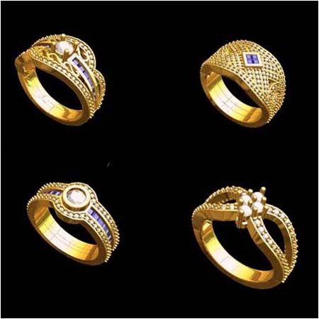 Diamond Studded Gold Ring