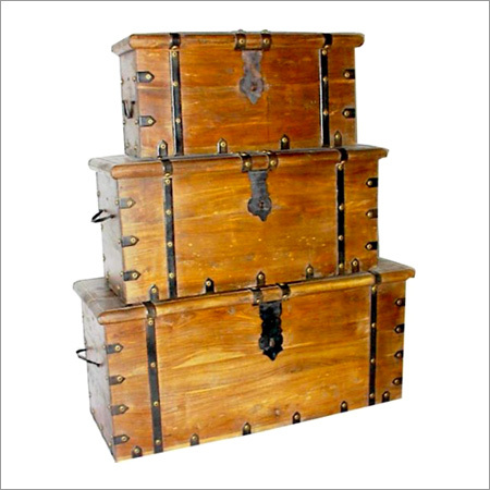 Wooden Boxes Set of Three