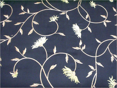 Chinese Dupion Embroidery (Black)
