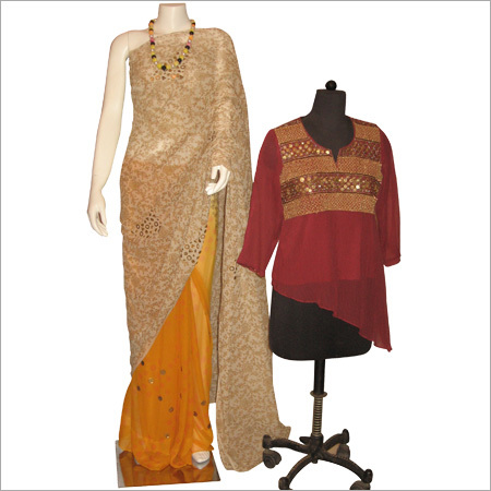 Fancy Saree and Slanting style Kurta