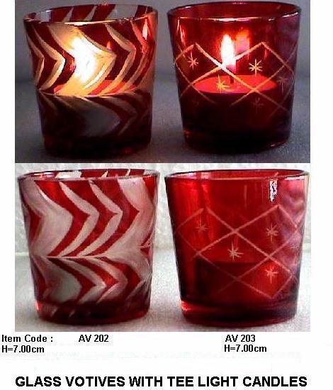 Glass Votives with Candles