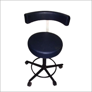 Doctor's Room Equipment - Metal Vinyl Hospital Stool 350mm Seat Dark Blue | Height Adjustable Hydraulic Lift Five-Spoke Base Adjustable Armrest