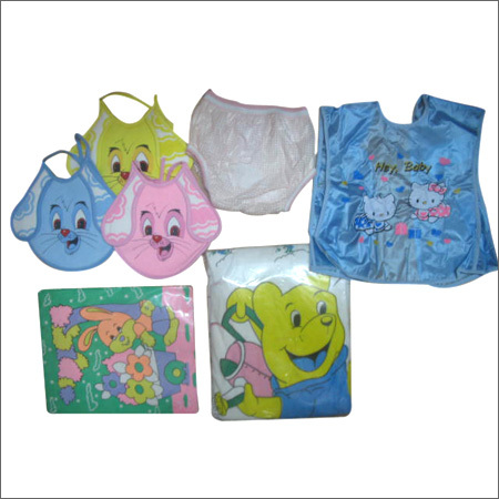 Baby Aprons - Nylon & Cotton Blend, Adjustable Velcro Closure, Blue with Cartoon Design | Cute, Comfortable, Waterproof, Durable, Easy to Clean