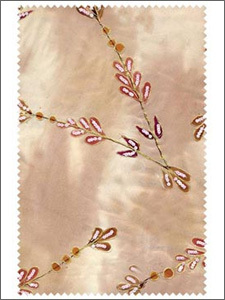 Organza Silk with Hand Paint & Hand Embroidery