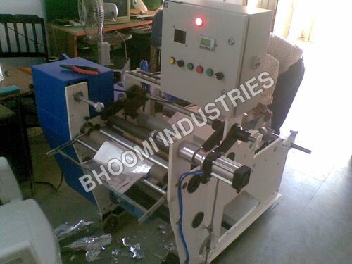 Blue & White Aluminium House Foil Rewinding Machine