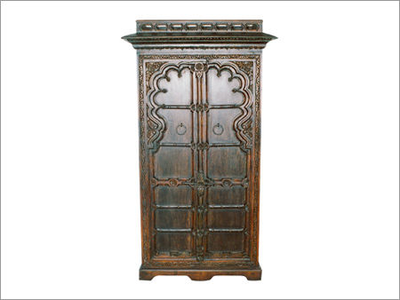 Wooden Almirah - Beautifully Carved Durable Wood, Elegant Design with Spacious Storage and Easy Access Knob