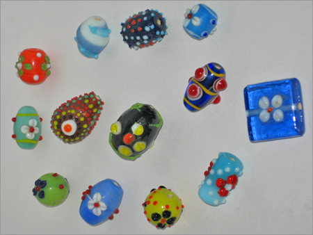 Lamp Work Flower Beads