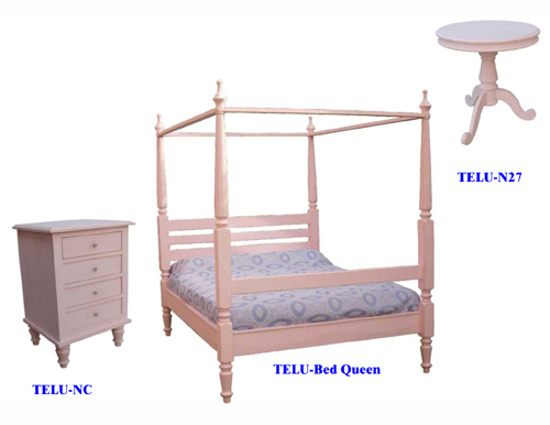 LUNI COLLECTION(Wooden Bed/ Boxes/ Side table)