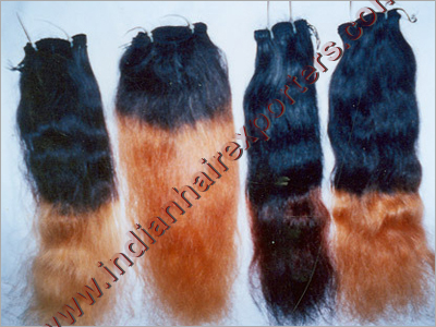 Remy Double Color Machine Weft Hair - Human Hair, Brown, Various Lengths, Bleached and Colored | Double Color, Natural Look, Soft Texture, Durable, Versatile Styling