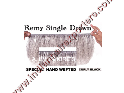 Remy Single Drawn Hand Weft Hair - Human Hair, 6"-40" Length, Black, Curly, Smooth, Strong Roots