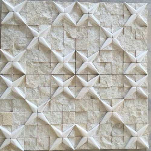 Mosaics - Natural Slate Mosaic Tiles | Cut-to-Size Elegant White Color Low Maintenance