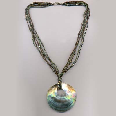 Necklace Set - Bone Material, 40cm-60cm Length, 50mm Pendant | Multi-Strand Beads, Lobster Clasp, Elegant Design