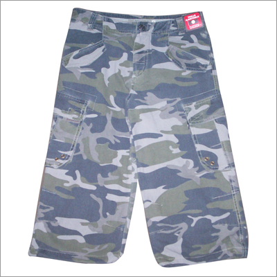 Boys Canvas Camouflage Printed Shorts (Front)