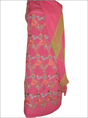 Pink front jaal Ladies Suit