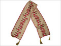 Wedding Stoles - Woolen, Customizable Dimensions, Beige With Red Embroidery | Elegant Design For Casual & Formal Wear, Wedding Accessory, Tassels Included