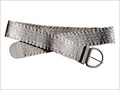 Leather Braided Belt - Genuine Leather 100-120cm Silver D-ring Buckle, Stylish Durable Elegant Design